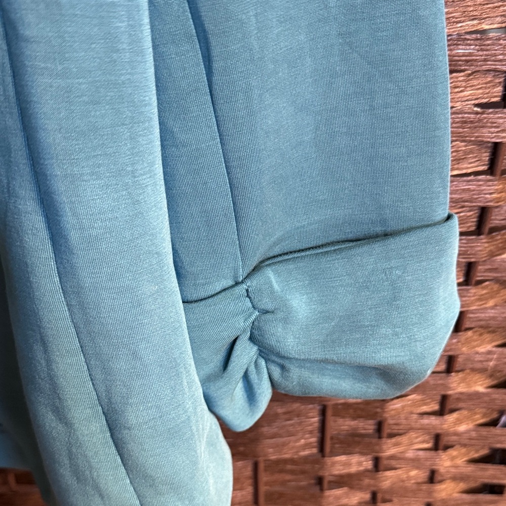 Skies Are Blue Open Front Blazer Teal Jacket Size Large - Picture 3 of 13